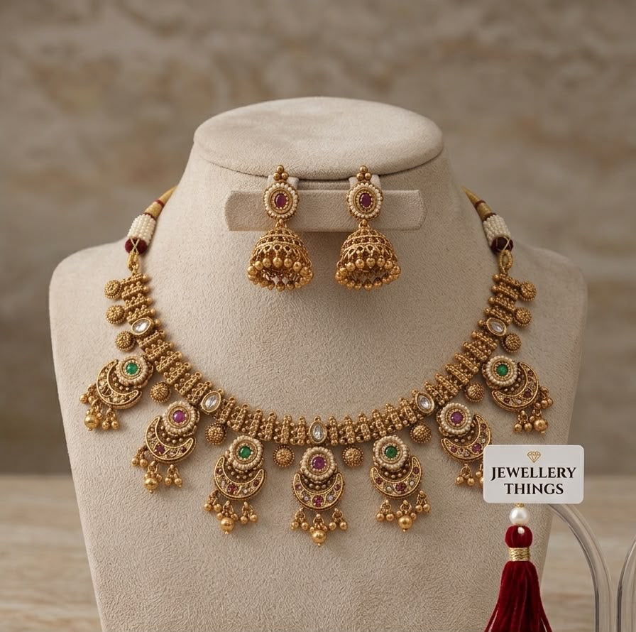 Kundan work Gold Plated Necklace