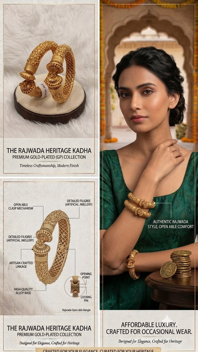 Gold Plated Rajwadi Kadha