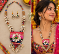 Garba Glow Cowrie Necklace Set