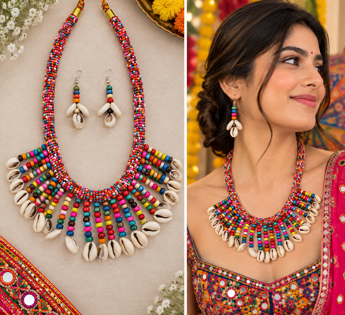 Rangtaali Cowrie Statement Set