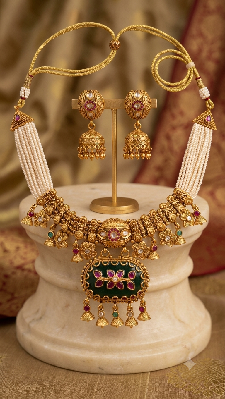 Vintage Stone gold plated necklace