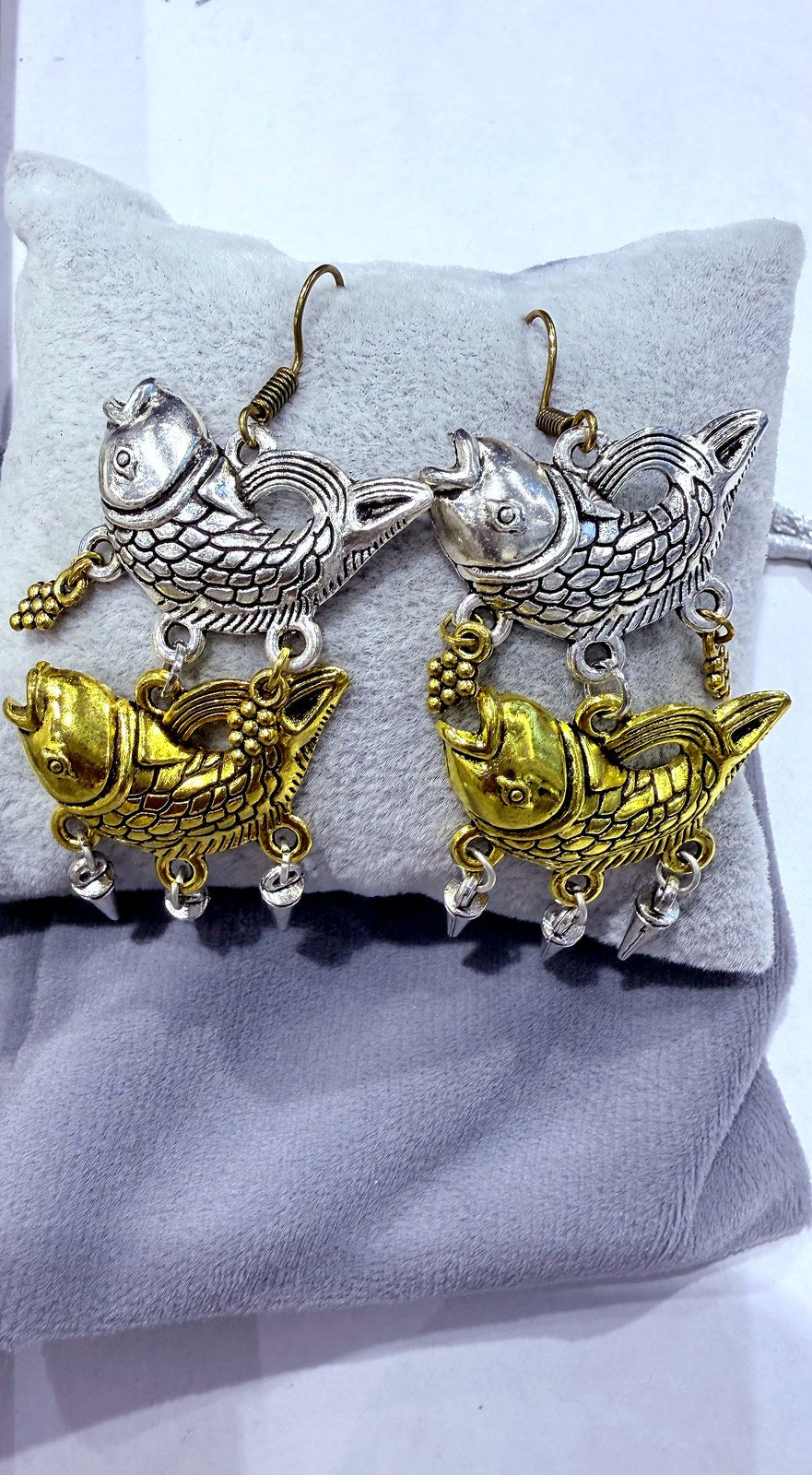 Golden oxidized Peacock Earrings